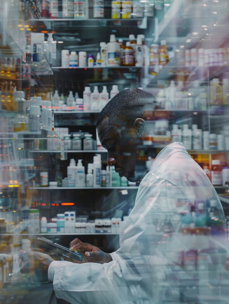Photo gratuit homme travaillant comme pharmacien