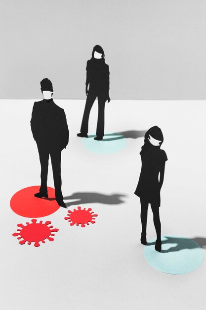Des hommes et des femmes portant des masques médicaux pendant la pandémie de coronavirus