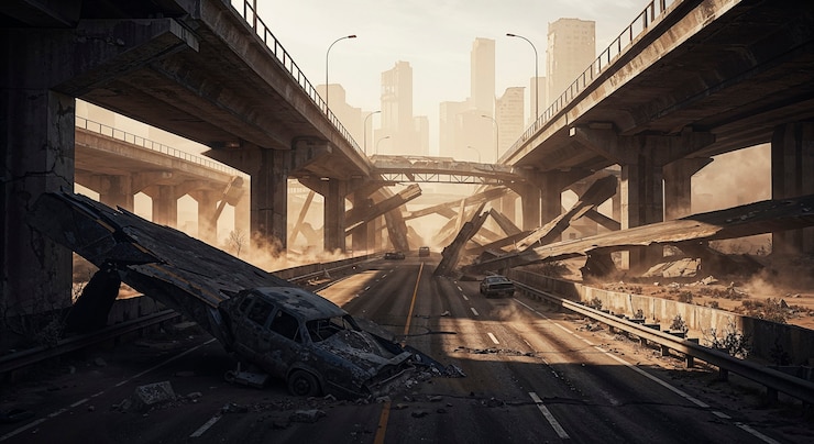 Photo gratuit l'horizon du futur dystopique