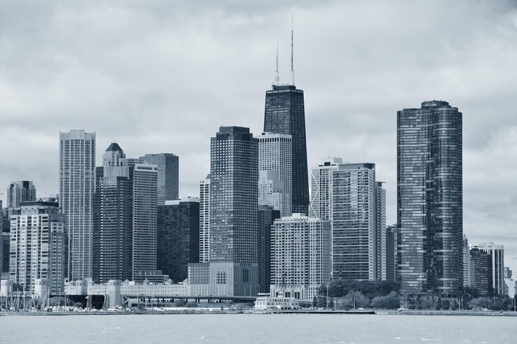 Photo gratuit l'horizon urbain de la ville de chicago