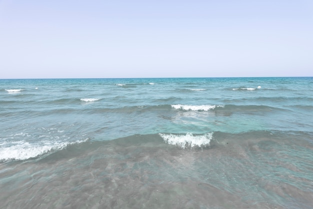 Horizon des vagues de la mer à long coup