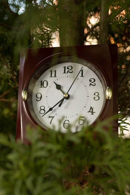 Horloge carrée nature morte à l'extérieur