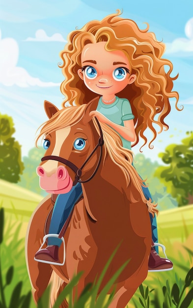 Photo gratuite horse cartoon illustration