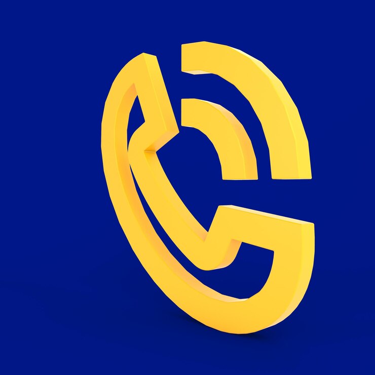 Photo gratuit icône d'appel téléphonique côté droit