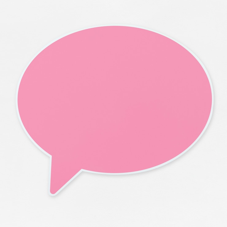 Photo gratuit icône de bulle de dialogue rose isolé