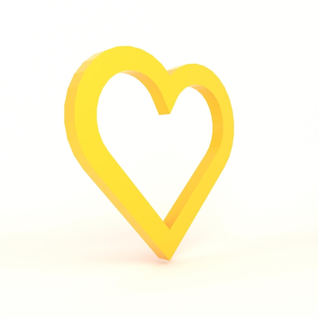Photo gratuite icône de coeur côté gauche avec fond blanc