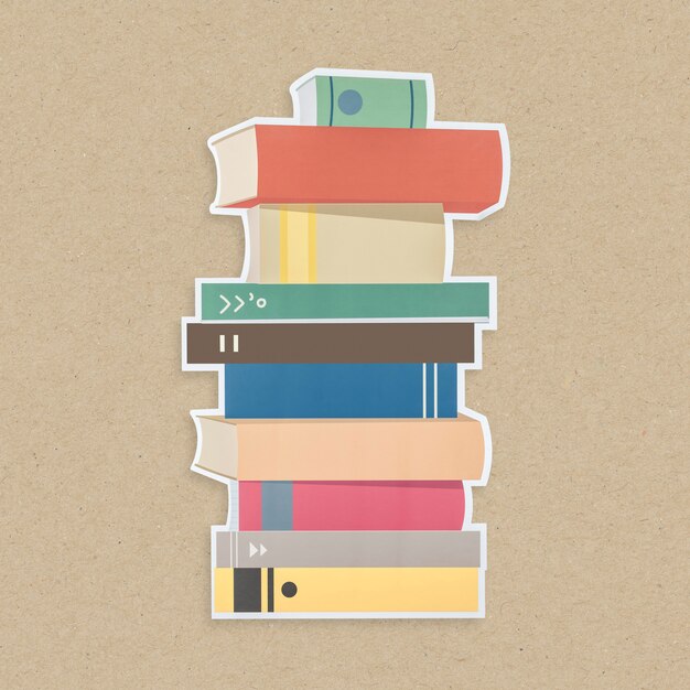 Icône de pile de livres isolée