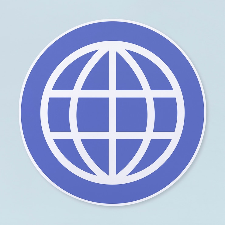 Photo gratuit icône de recherche globale sur fond blanc