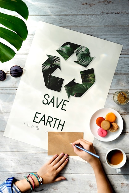 Icône de recyclage de l'écologie naturelle de l'environnement
