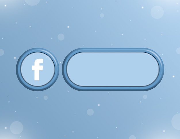 Icône de réseau social facebook avec formulaire vierge pour information ou lien sur la page utilisateur 3d
