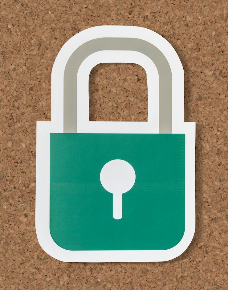Photo gratuit icône de verrouillage de sécurité de confidentialité