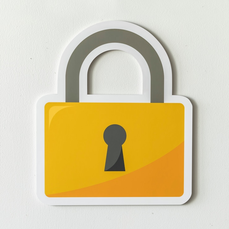 Photo gratuit icône de verrouillage de sécurité de confidentialité