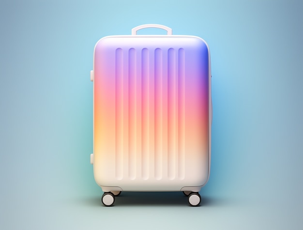 Photo gratuite icône de voyage 3d avec bagages