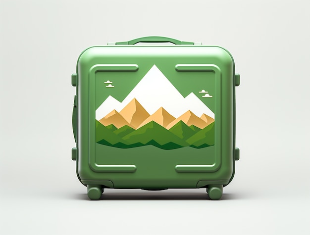 Photo gratuite icône de voyage 3d avec bagages