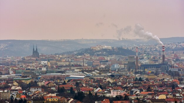 Les icônes des anciennes églises de la ville de Brno, les châteaux Spilberk et Petrov. République tchèque - Europe.