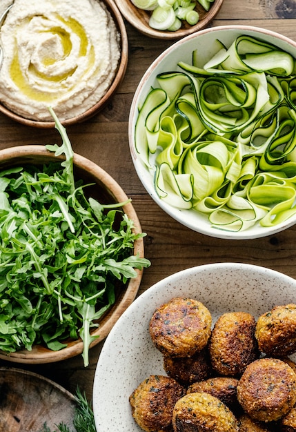 Photo gratuite idée de recette de falafel à la patate douce pour végétalien