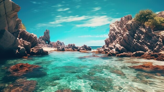 île tropicale dans la mer des îles