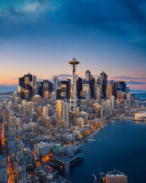 Illusion optique typographique de la ville de Seattle