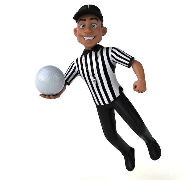 Illustration 3D amusante d'un arbitre américain