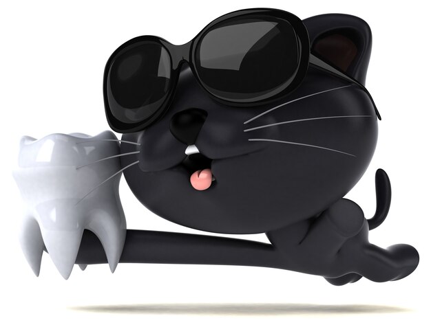 Illustration 3d de chat drôle