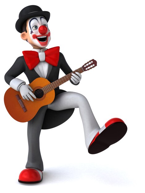 Illustration 3D de clown amusant