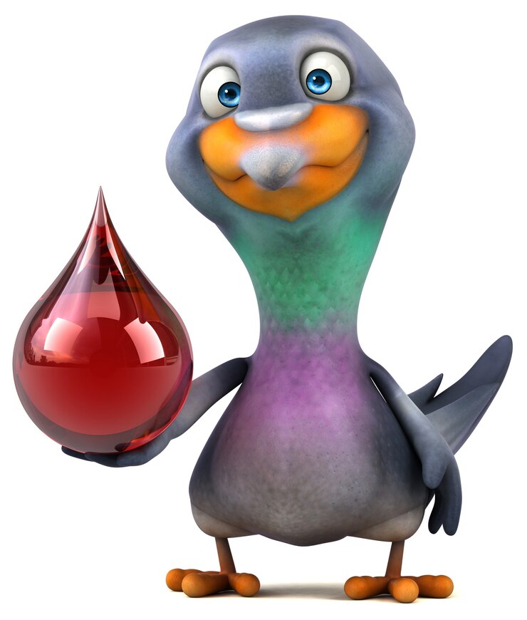 Photo gratuit illustration 3d drôle de pigeon