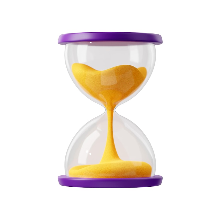 Photo gratuit illustration 3d de l'horloge de sable isolée sur blanc