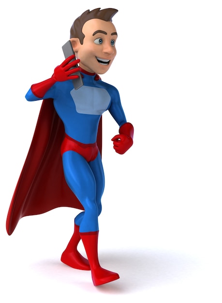 Illustration 3D de super-héros amusant