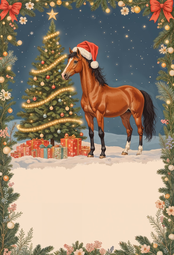 Photo gratuit illustration d'un animal pour noël