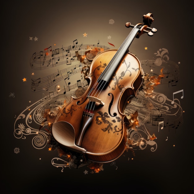 Photo gratuite illustration d'anime pour violon