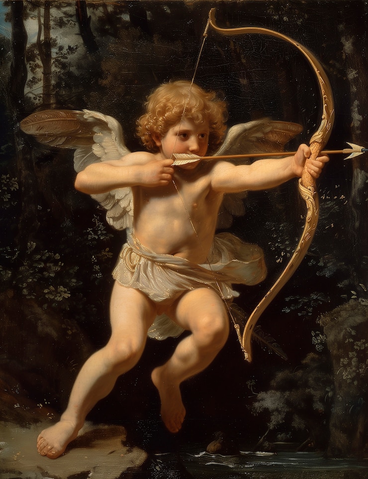 Photo gratuit illustration à l'aquarelle rococo de l'ange cupidon