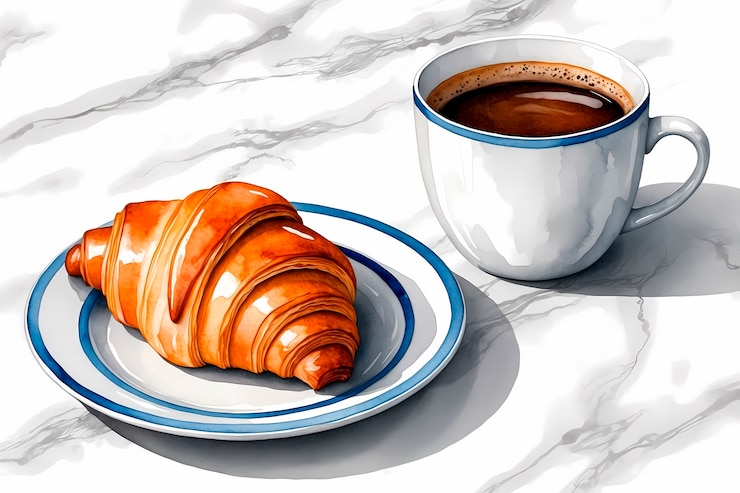 Photo gratuit illustration d'aquarelle d'une tasse de café et de grains de café