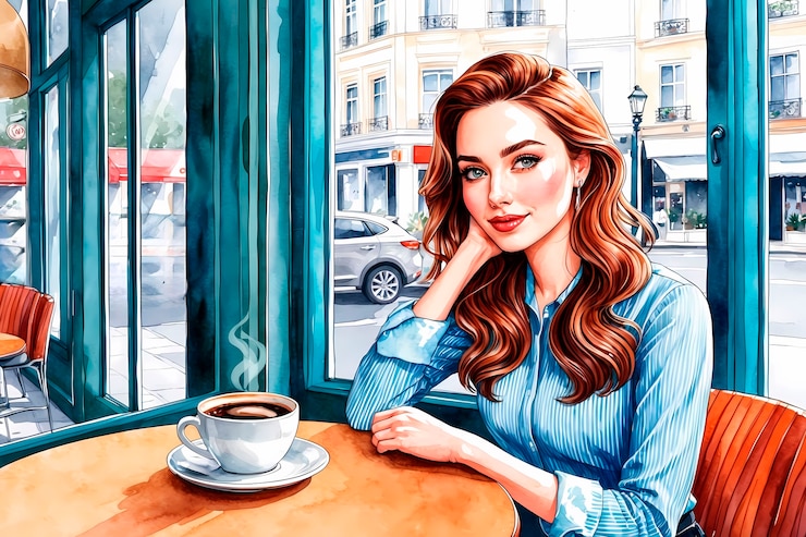 Photo gratuit illustration d'aquarelle d'une tasse de café et de grains de café