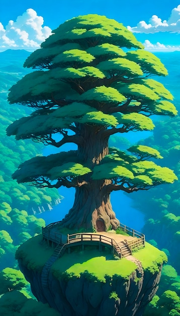 Photo gratuite l'illustration de l'arbre de l'anime