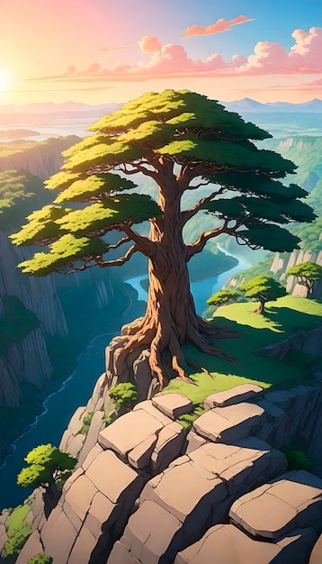 Photo gratuite l'illustration de l'arbre de l'anime