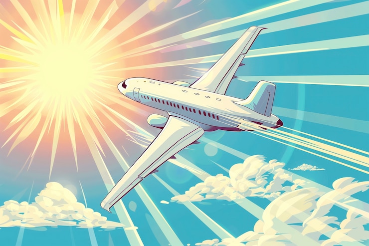 Photo gratuit illustration d'avion de style bande dessinée