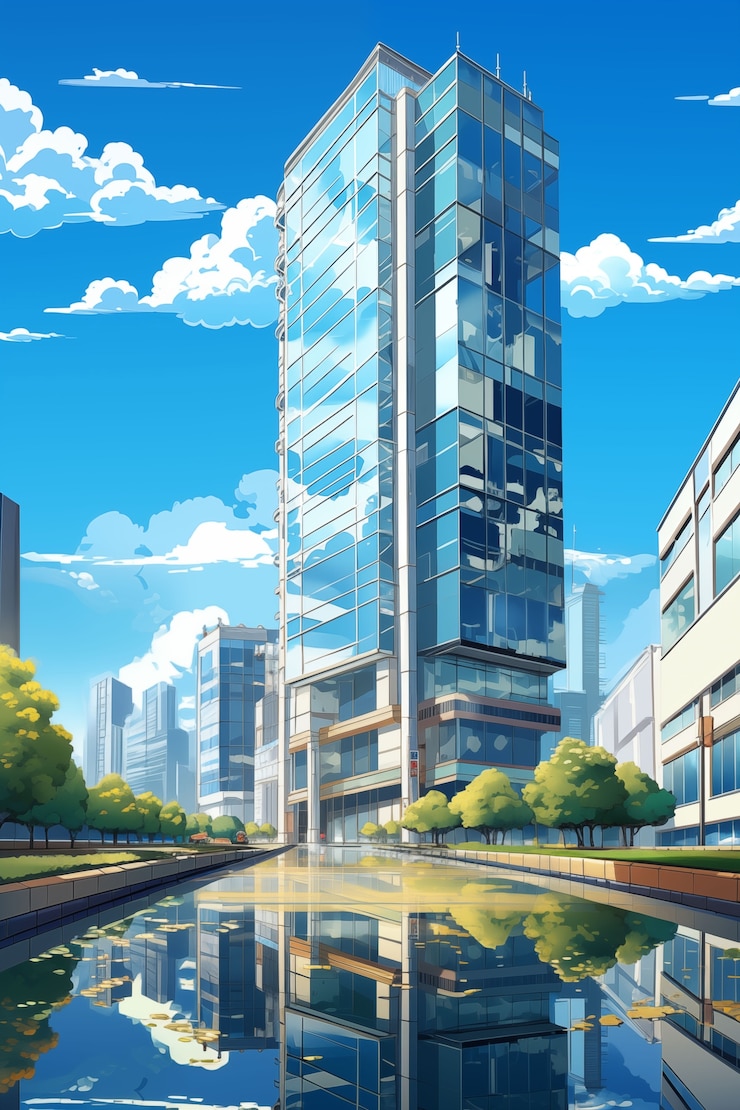 Photo gratuit illustration d'un bâtiment plat d'anime