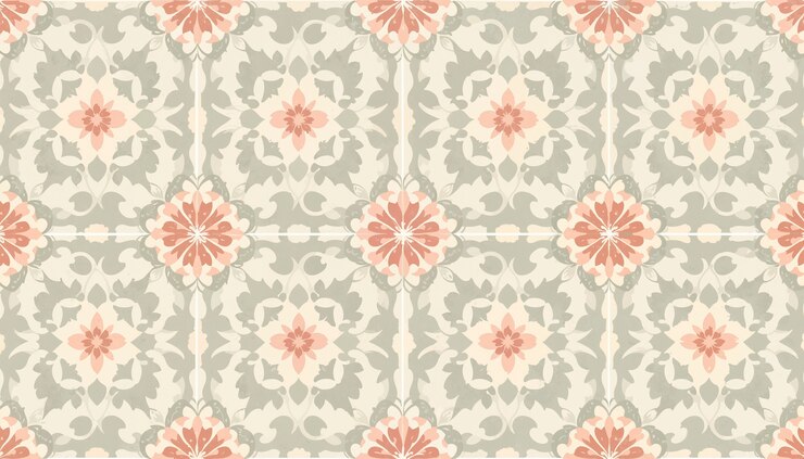 Photo gratuit illustration de carreaux floraux