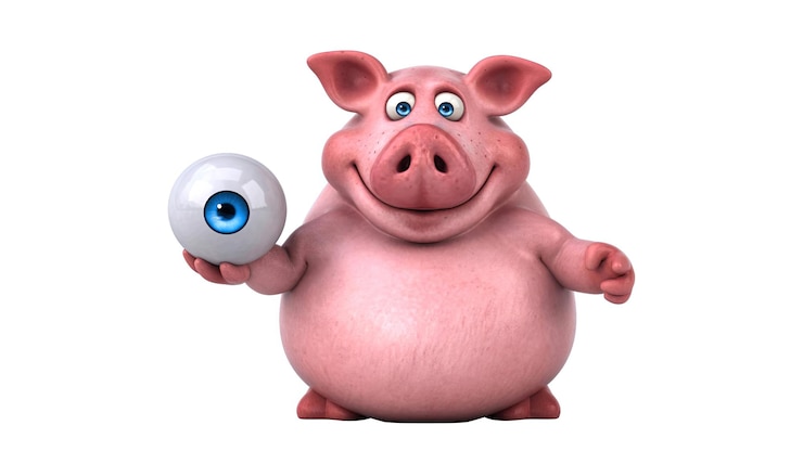 Photo gratuit une illustration de cochon de dessin animé 3d amusante