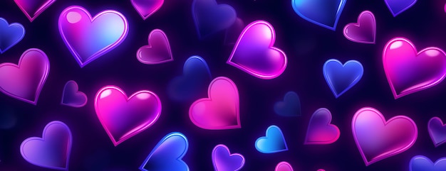 Photo gratuite illustration de cœurs violets générée par l'ia