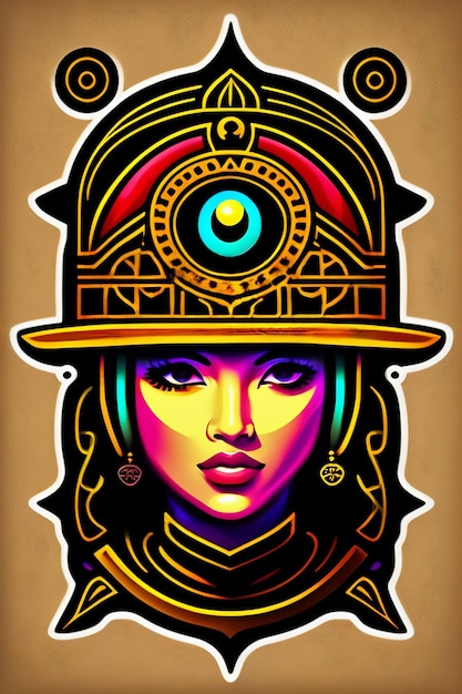 Photo gratuite une illustration colorée d'une femme portant un casque.