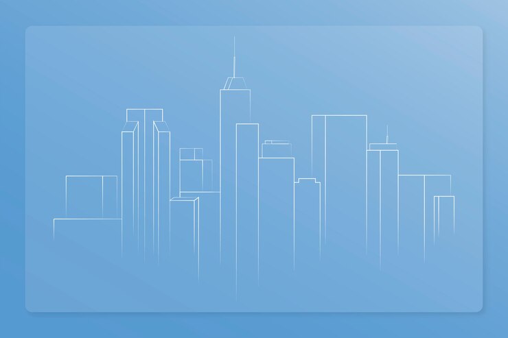 Photo gratuit illustration de construction de l'horizon de la ville