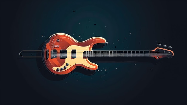 Illustration créative avec IA générative de guitare électrique