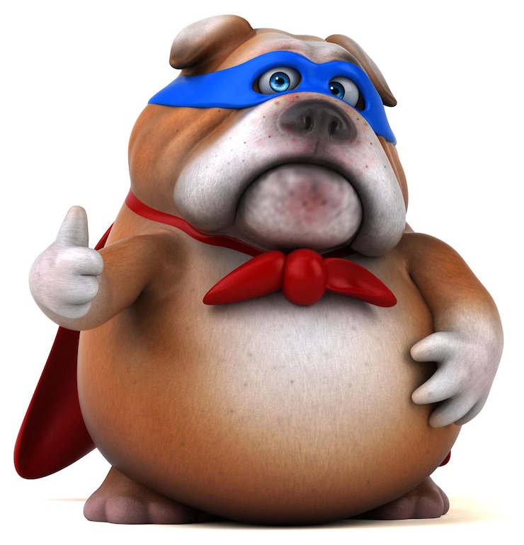 Photo gratuit une illustration de dessin animé 3d amusante d'un super-héros chien