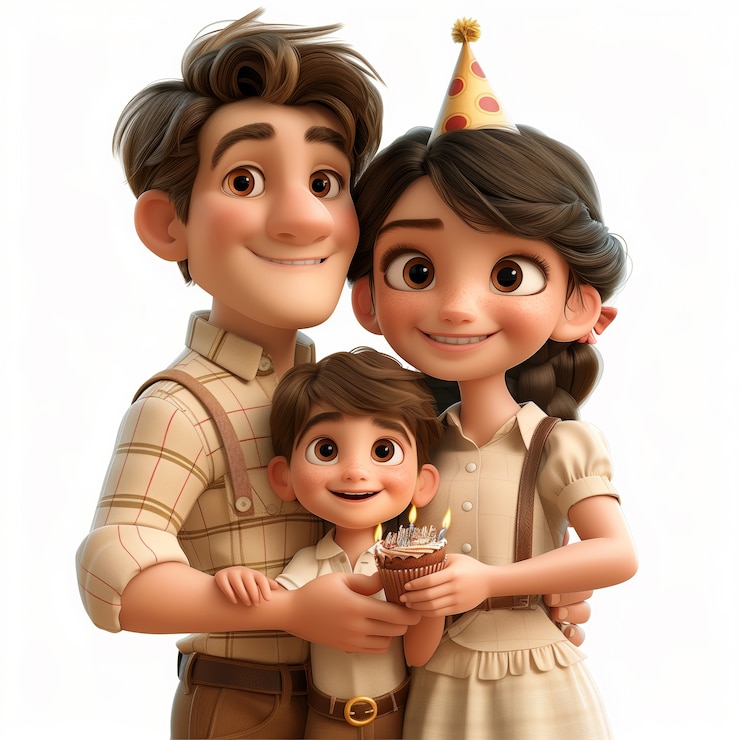 Photo gratuit illustration de dessin animé de célébration d'anniversaire 3d