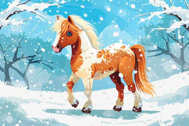 Photo gratuite illustration de dessin animé de chevaux