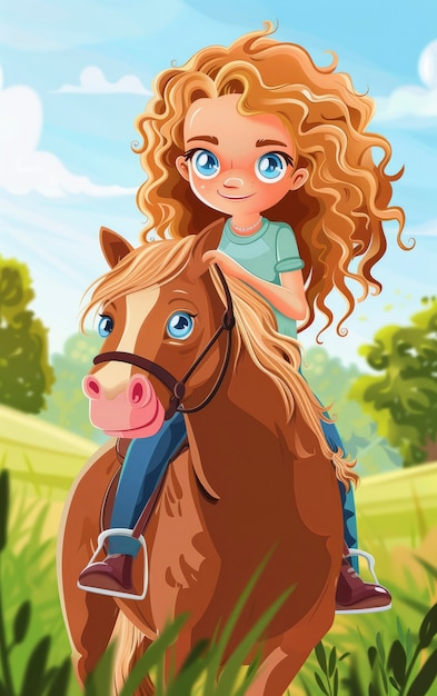 Illustration de dessin animé de chevaux
