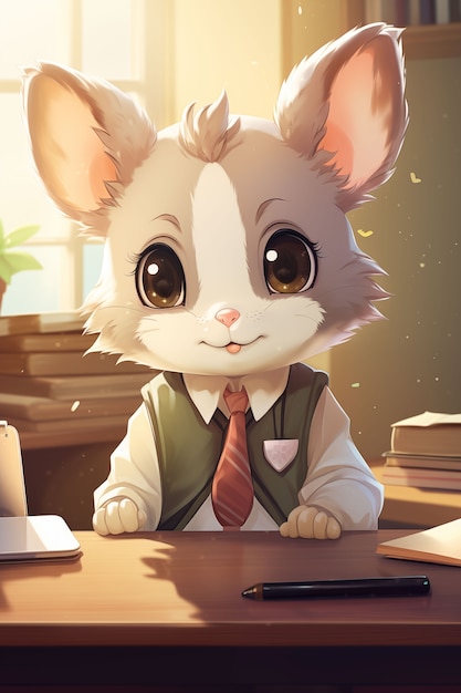 Photo gratuite illustration de dessin animé comme un opossum