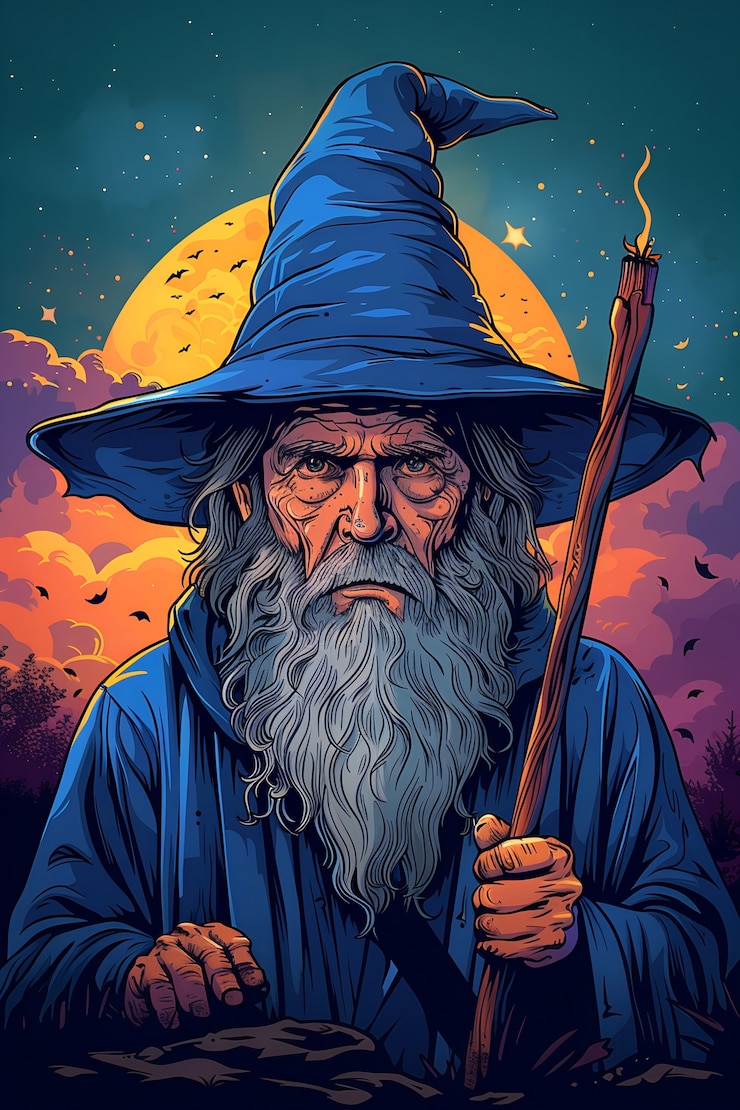 Photo gratuit illustration de dessin animé du sorcier