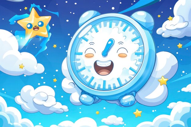 Illustration de dessin animé d'une horloge